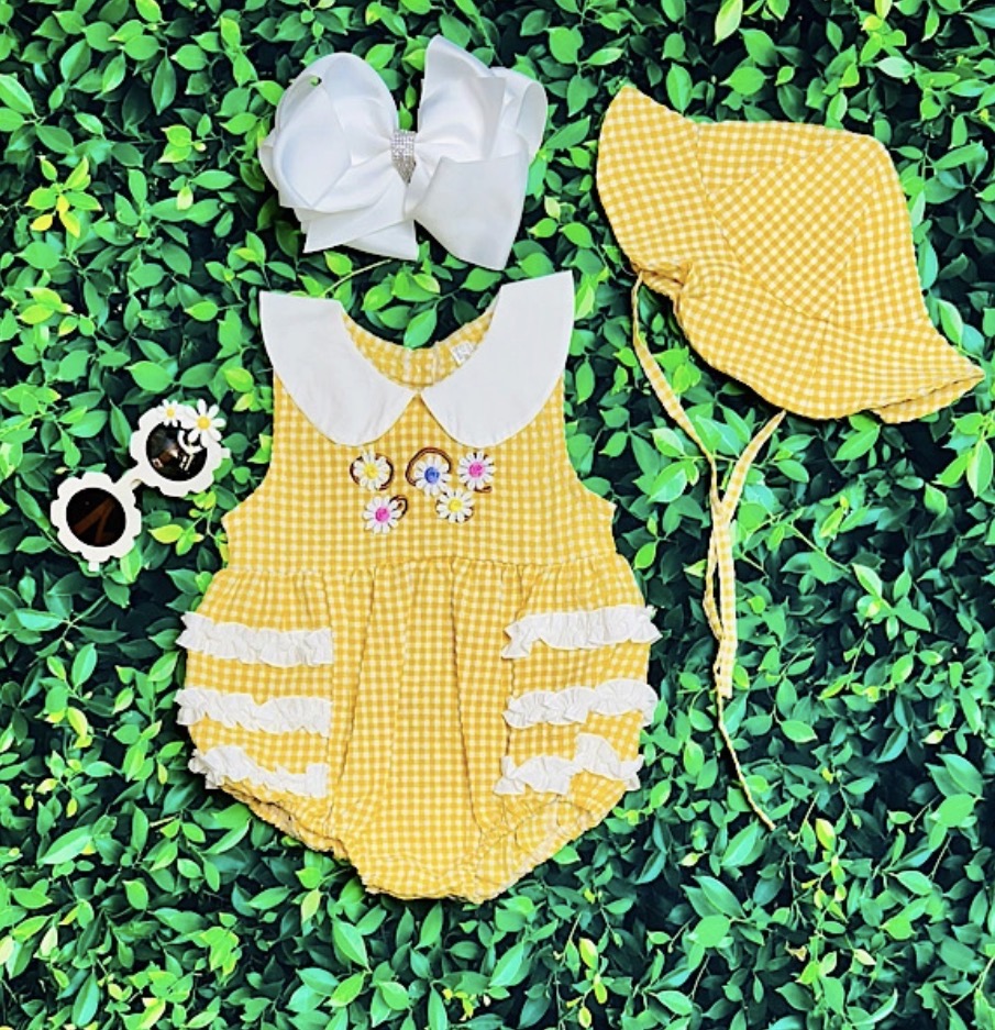 Checkered Flower Romper